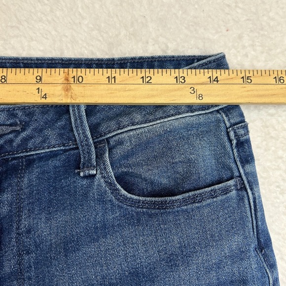 Old Navy Wow Flare Jeans Women 6 (28x30)‎ Blue Denim High-Rise Stretch Whiskered - Picture 5 of 11